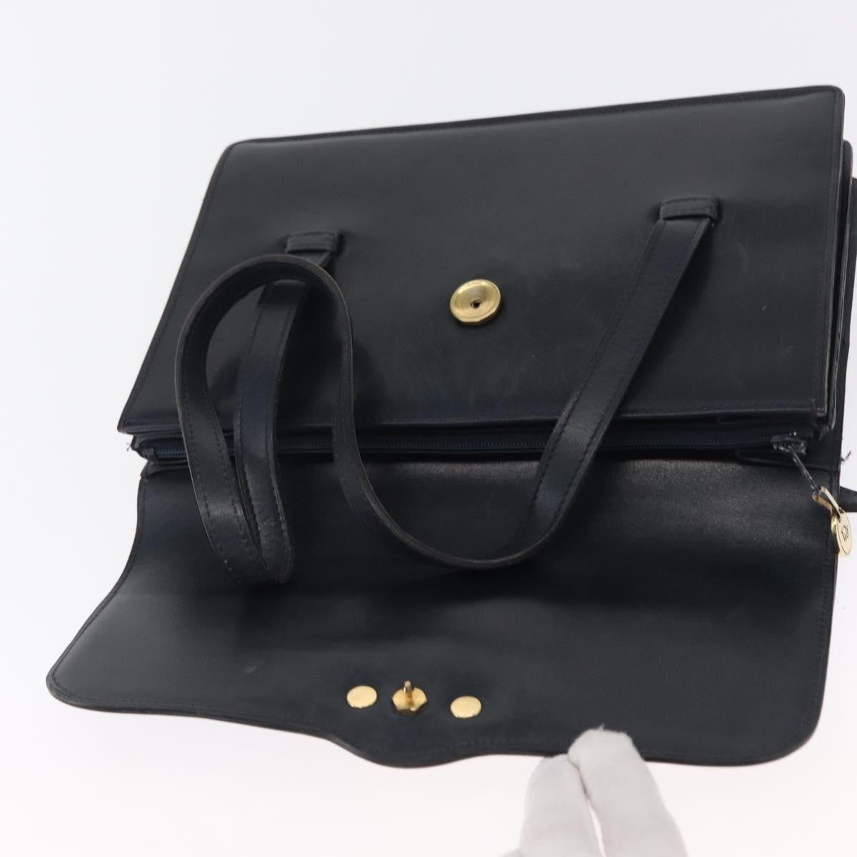 Christian Dior Vintage Handbag Leather, NAVY, LEATHER, Handbag