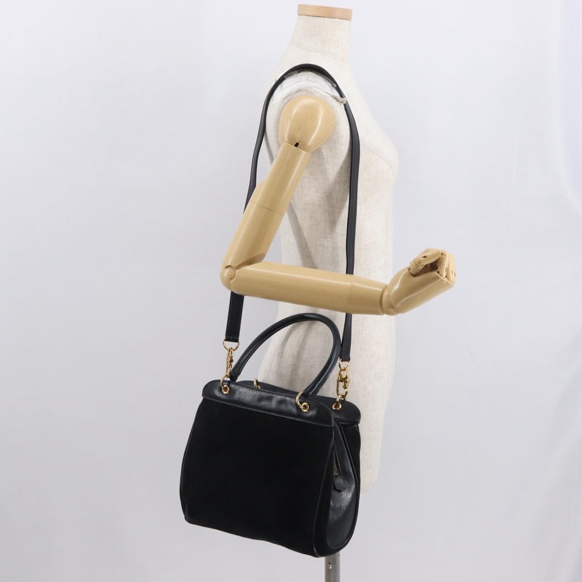 Gucci Vintage Handbag Suede, BLACK, SUEDE, Handbag