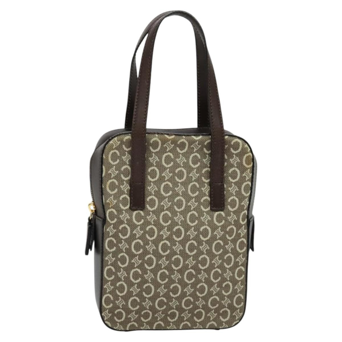 Celine C Macadam Handbag Canvas, Gray, Canvas, Handbag
