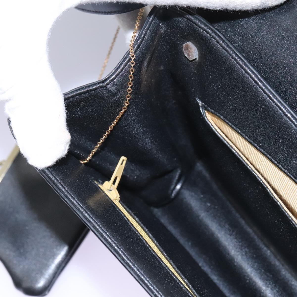Christian Dior Vintage Shoulder Bag Leather, BLACK, LEATHER, Shoulder bag