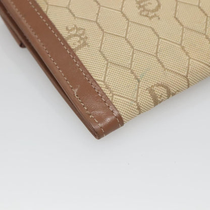 Christian Dior Vintage Honeycomb Flap Wallet Coated Canvas, BEIGE, CANVAS, Wallets