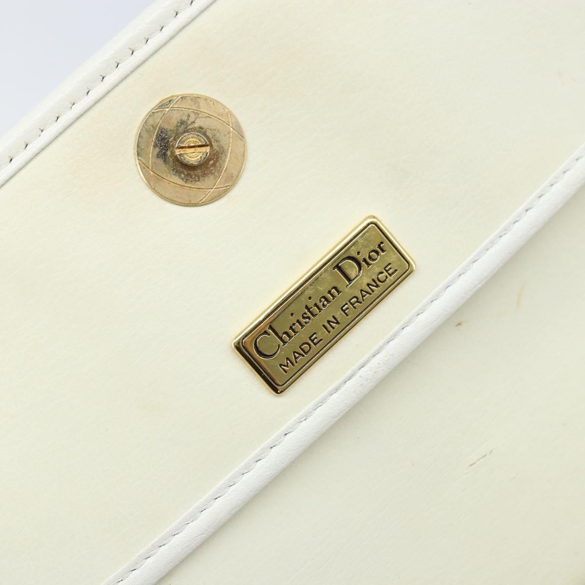 Christian Dior Vintage CD Logo Shoulder Bag Leather, WHITE, LEATHER, Shoulder bag
