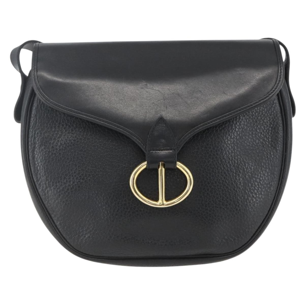 Christian Dior Bobby Flap Bag Whipstitch Leather, BLACK, LEATHER, Shoulder bag