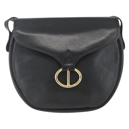 Christian Dior Bobby Flap Bag Whipstitch Leather, BLACK, LEATHER, Shoulder bag