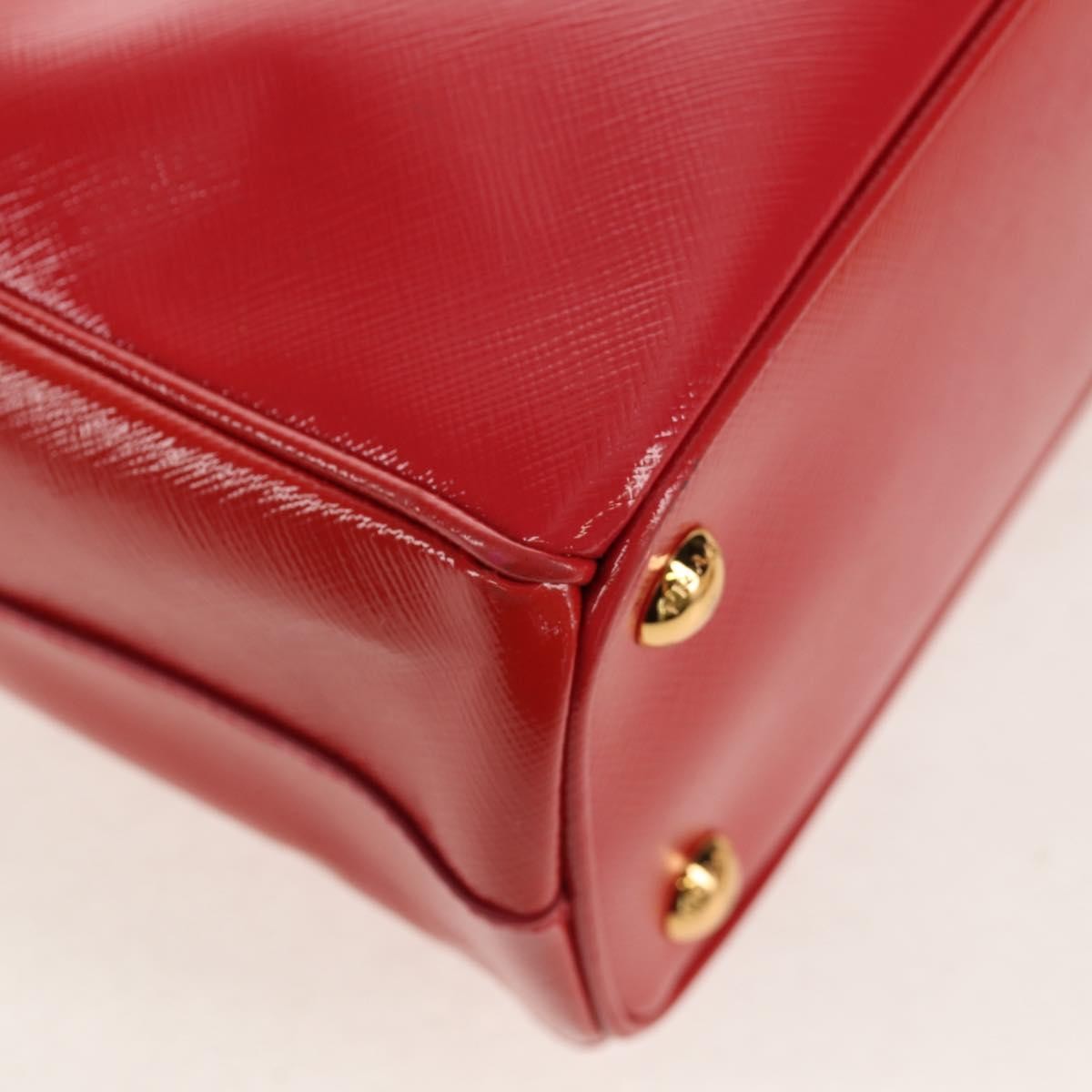 Prada Galleria Double Zip Tote Vernice Saffiano Leather, RED, LEATHER, Handbag