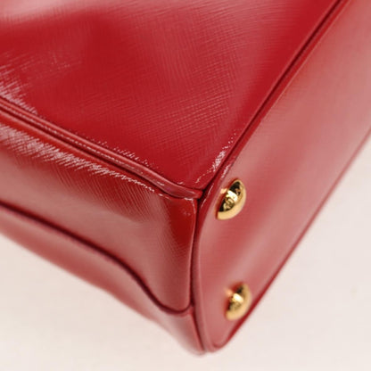 Prada Galleria Double Zip Tote Vernice Saffiano Leather, RED, LEATHER, Handbag