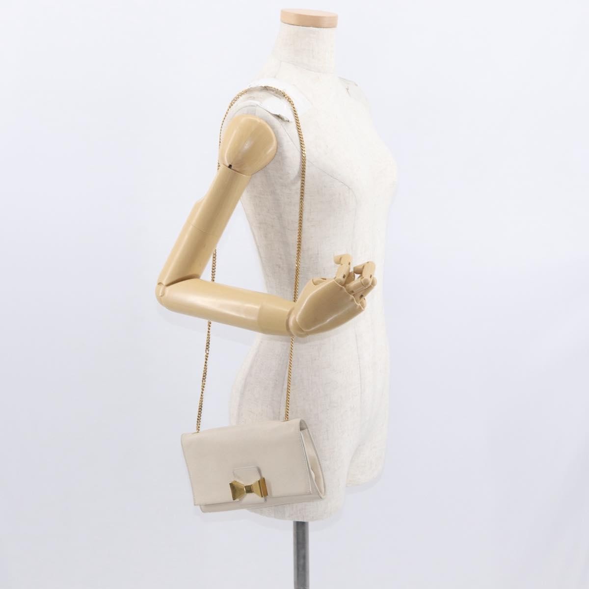 Chloe Chain Flap Crossbody Bag Leather, BEIGE, LEATHER, Shoulder bag
