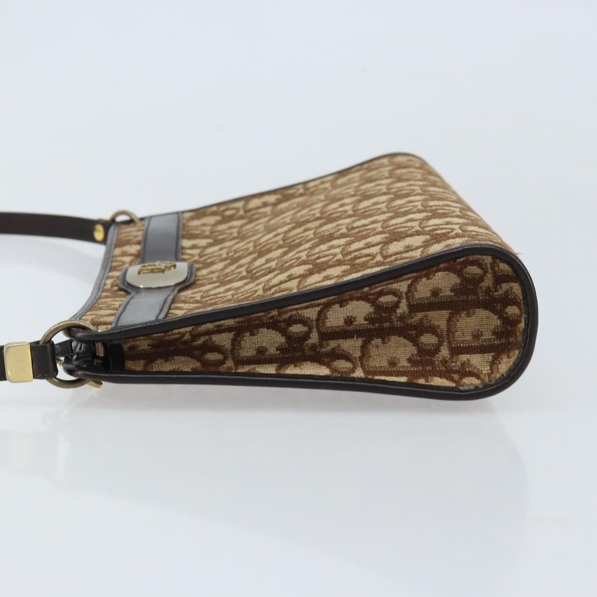 Christian Dior Vintage Trotter Shoulder Bag Canvas, BEIGE, CANVAS, Shoulder bag