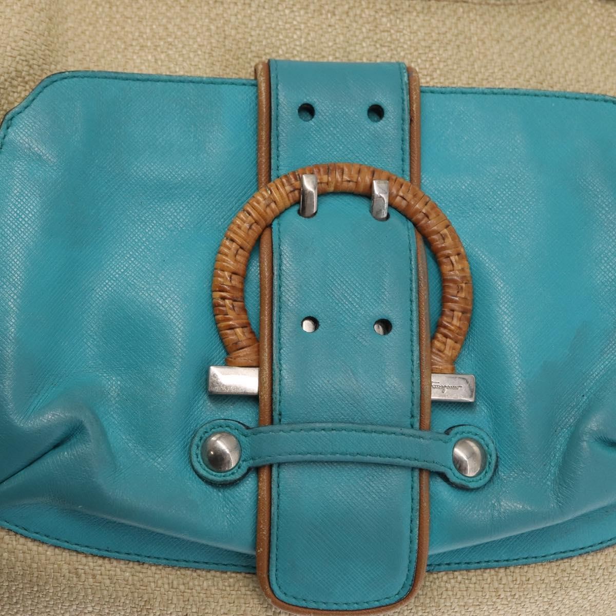 Salvatore Ferragamo Gancini Shoulder Bag Leather, BEIGE, LEATHER, Shoulder bag