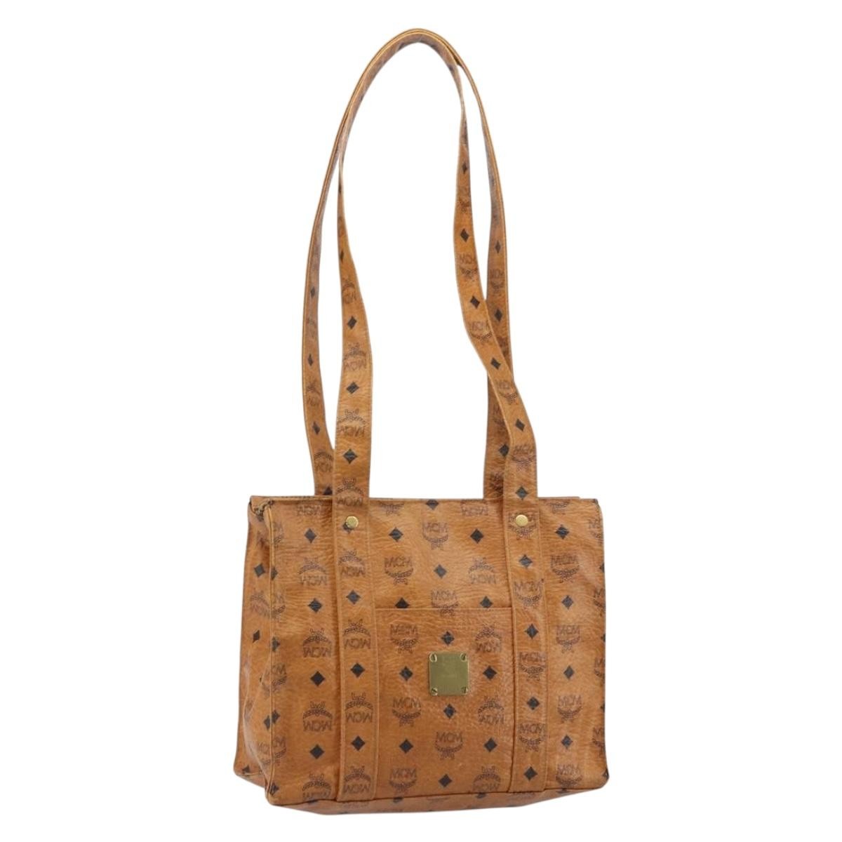 MCM Vintage Visetos Tote bag Canvas, BROWN, CANVAS, Tote bag