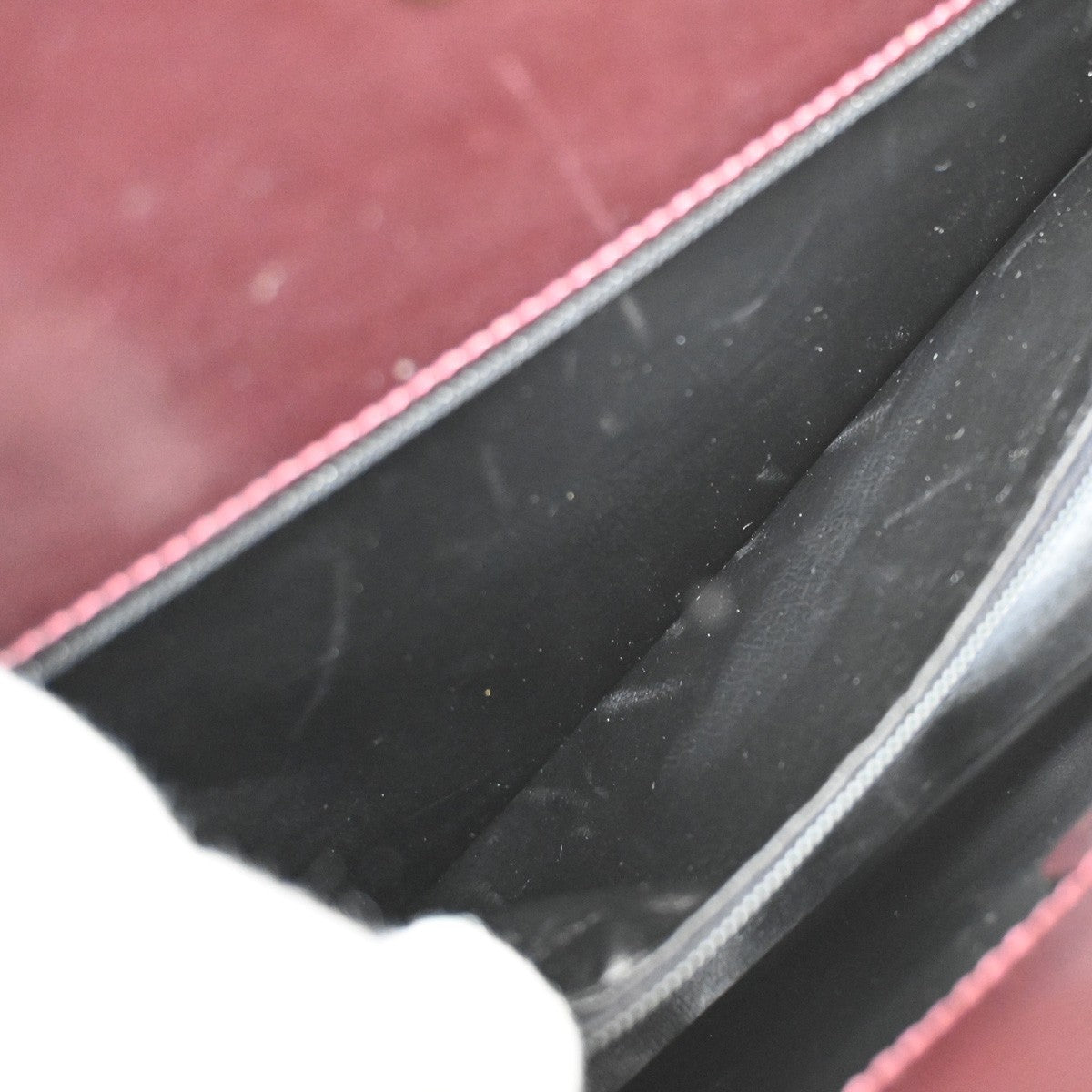 Salvatore Ferragamo Vintage Gancini Chain Shoulder Bag Leather, BURGUNDY, LEATHER, Shoulder bag