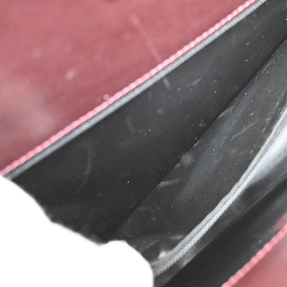 Salvatore Ferragamo Vintage Gancini Chain Shoulder Bag Leather, BURGUNDY, LEATHER, Shoulder bag