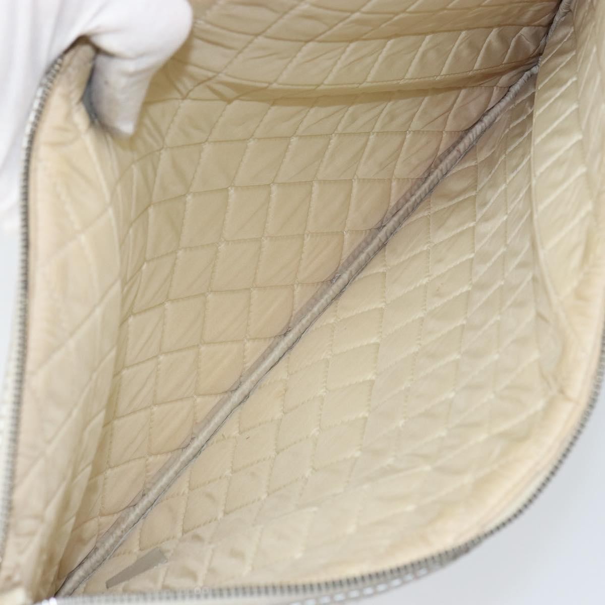 Chanel O Case Clutch Quilted Perforated Lambskin, SILVER, LEATHER, Clutche & pouche