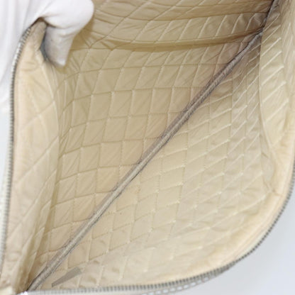 Chanel O Case Clutch Quilted Perforated Lambskin, SILVER, LEATHER, Clutche & pouche