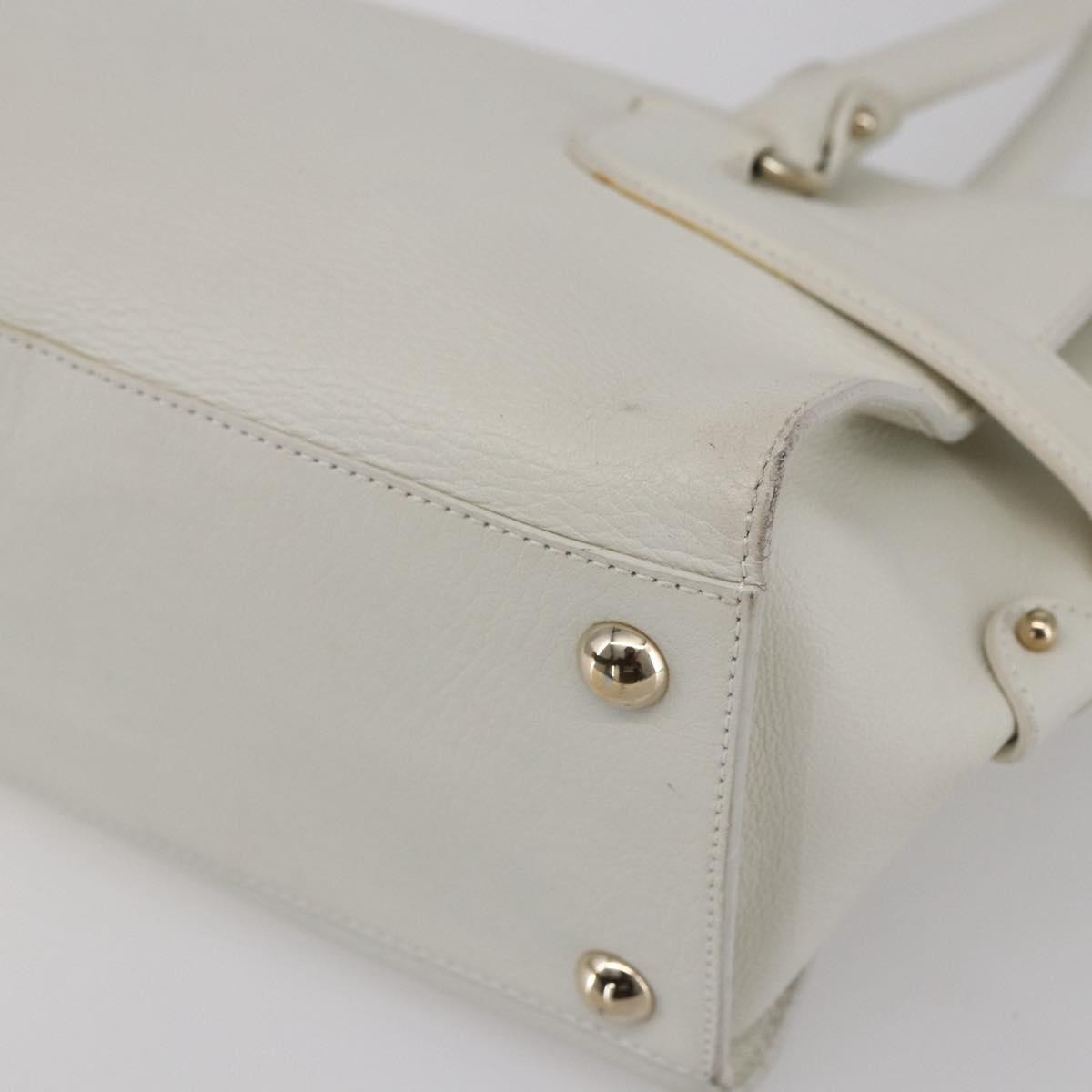 Salvatore Ferragamo Gina Satchel Leather, WHITE, LEATHER, Handbag
