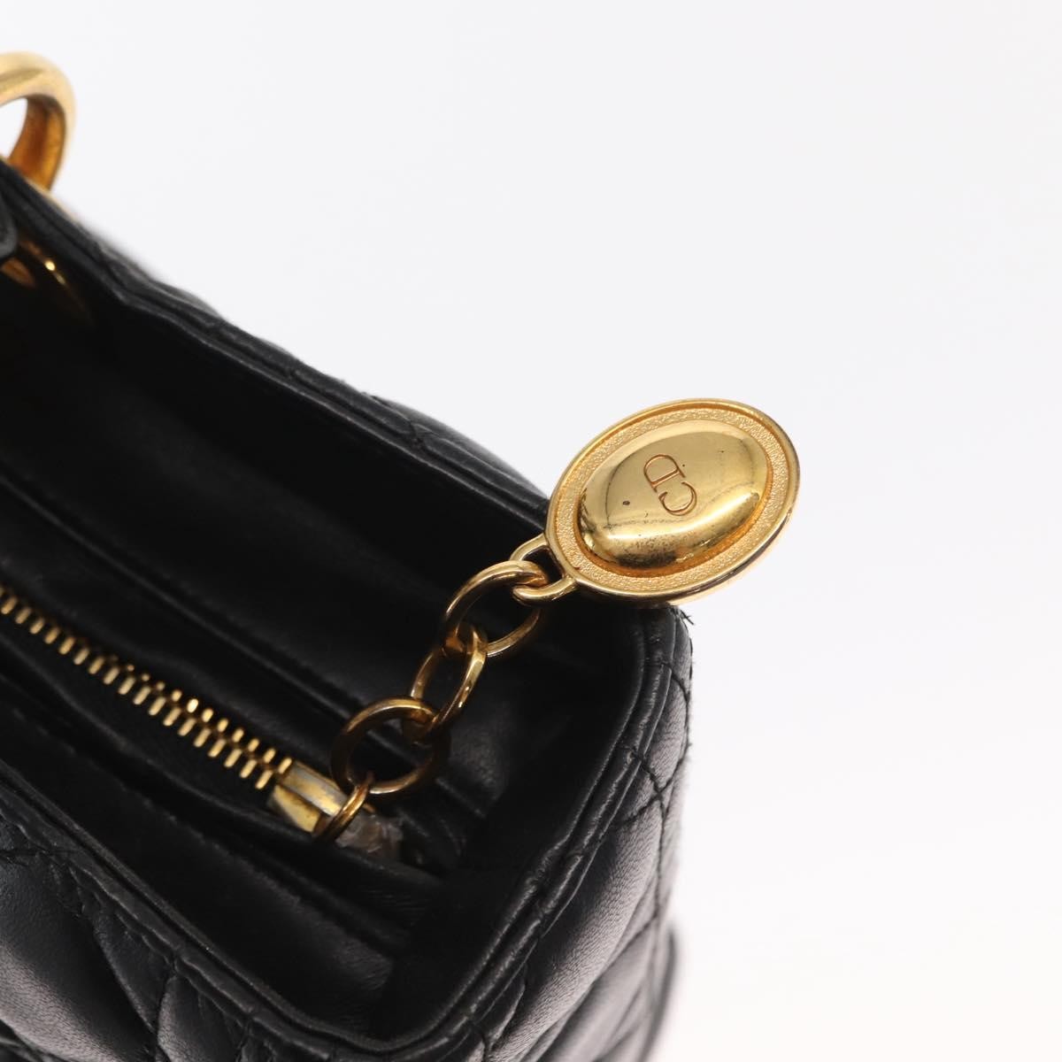 Christian Dior Lady Dior Bag Leather, BLACK, LEATHER, Handbag