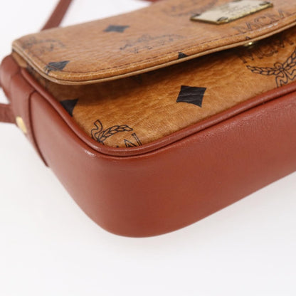 MCM Visetos Shoulder bag Canvas and Leather, BROWN, CANVAS, Shoulder bag