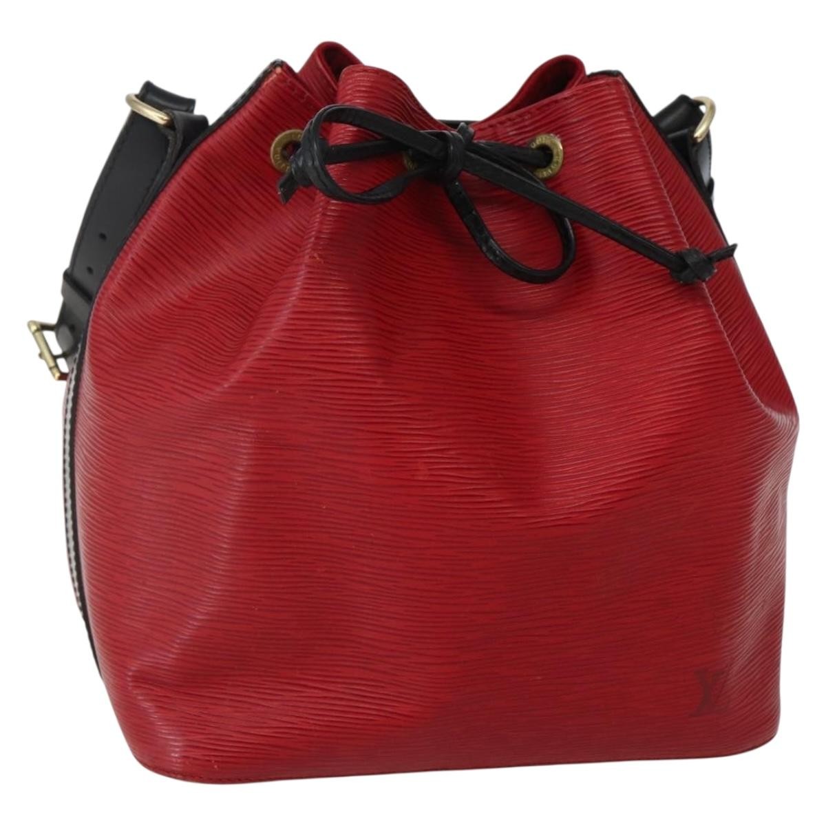 Louis Vuitton Bicolor Petit Noe Handbag Epi Leather, RED, LEATHER, Handbag