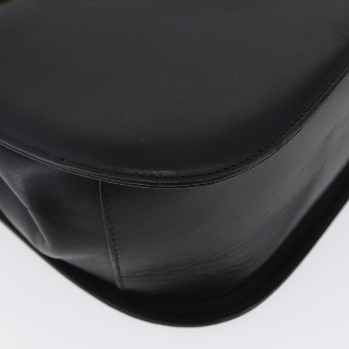 Salvatore Ferragamo Gancini handbag Leather, BLACK, LEATHER, Handbag