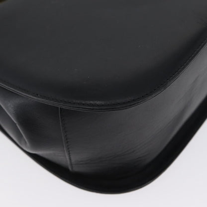 Salvatore Ferragamo Gancini handbag Leather, BLACK, LEATHER, Handbag