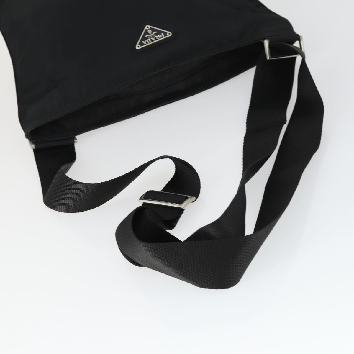 Prada Zip Top Messenger Bag Tessuto, BLACK, NYLON, Shoulder bag