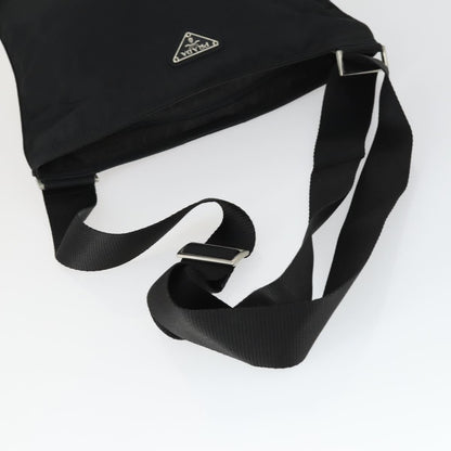 Prada Zip Top Messenger Bag Tessuto, BLACK, NYLON, Shoulder bag