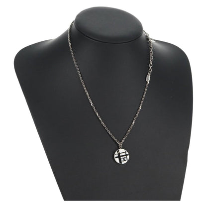Chanel Vintage CC Pendant Long Necklace Metal, SILVER, METAL, Necklace