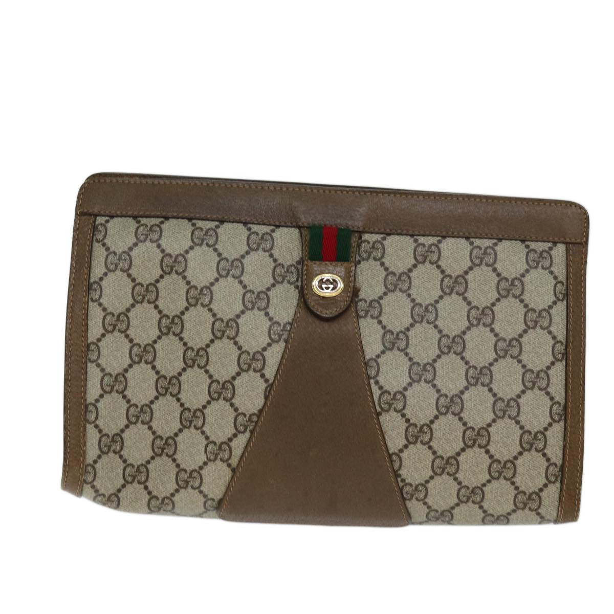Gucci Sherry line pouch Canvas, Beige, Canvas, Clutch