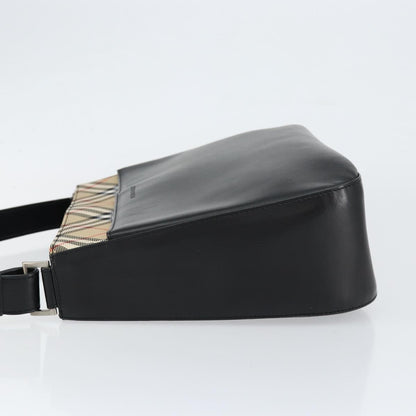 Burberry Nova check Shoulder bag Leather, BLACK, LEATHER, Shoulder bag