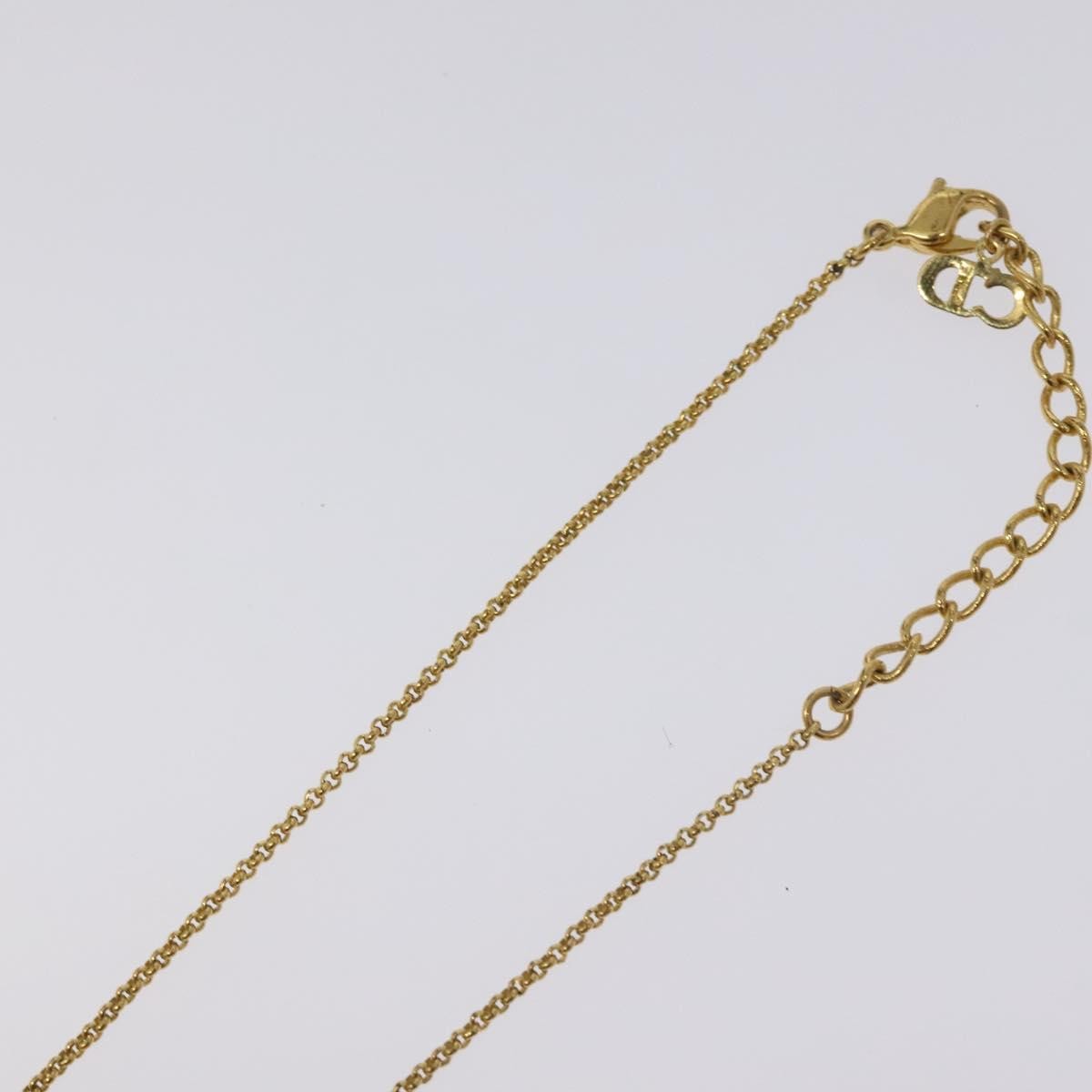 Christian Dior CD Cube Charms Pendant Necklace Metal with Crystals, GOLD, METAL, Necklace