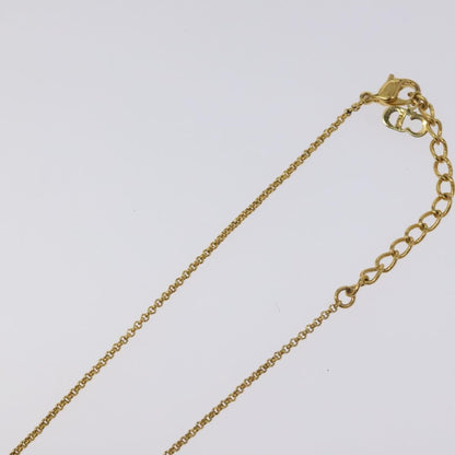 Christian Dior CD Cube Charms Pendant Necklace Metal with Crystals, GOLD, METAL, Necklace