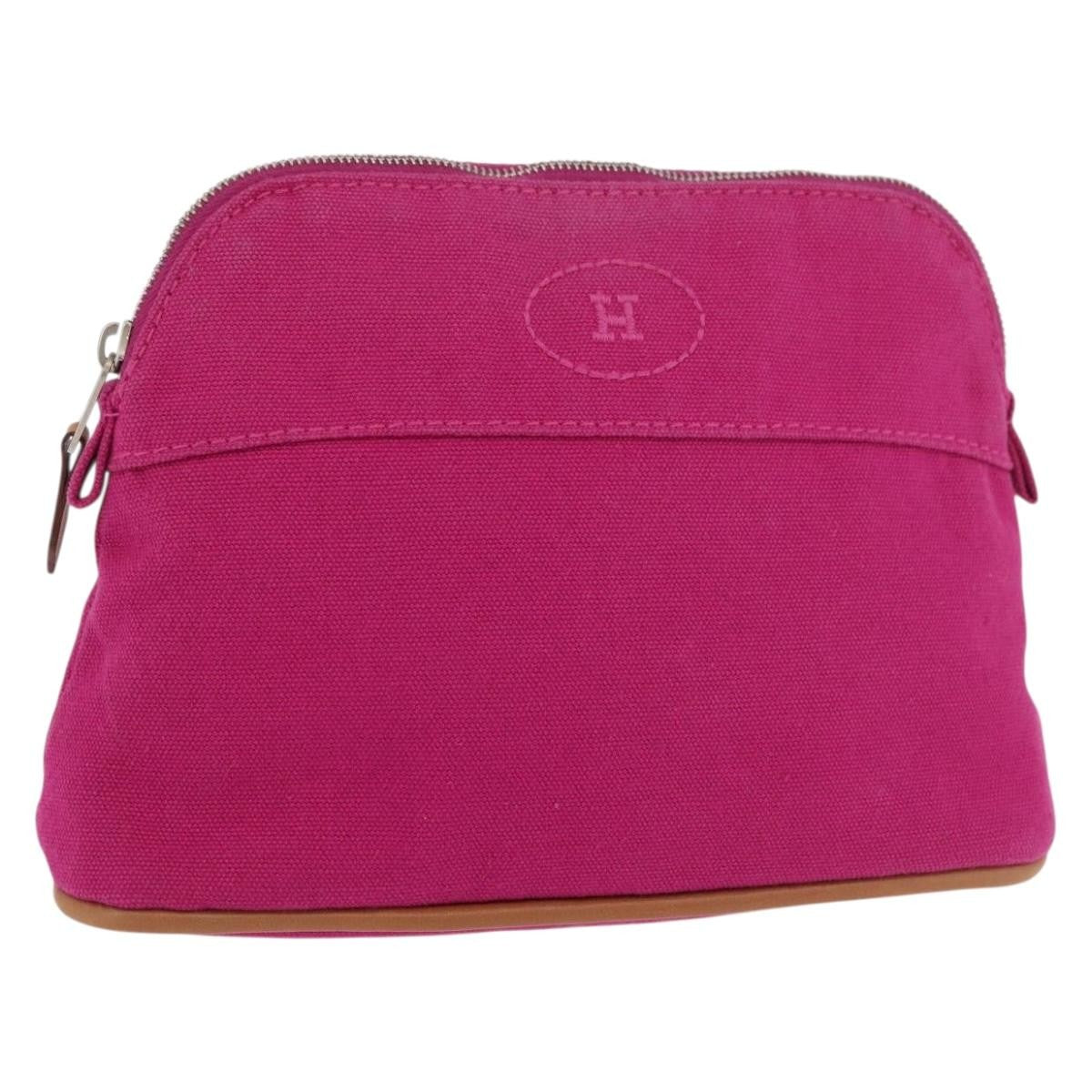 Hermes Bolide Travel Pouch Canvas, Pink, Canvas, Clutch
