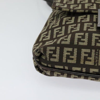 Fendi Mamma Baguette Shoulder Bag Canvas, BROWN, CANVAS, Shoulder bag