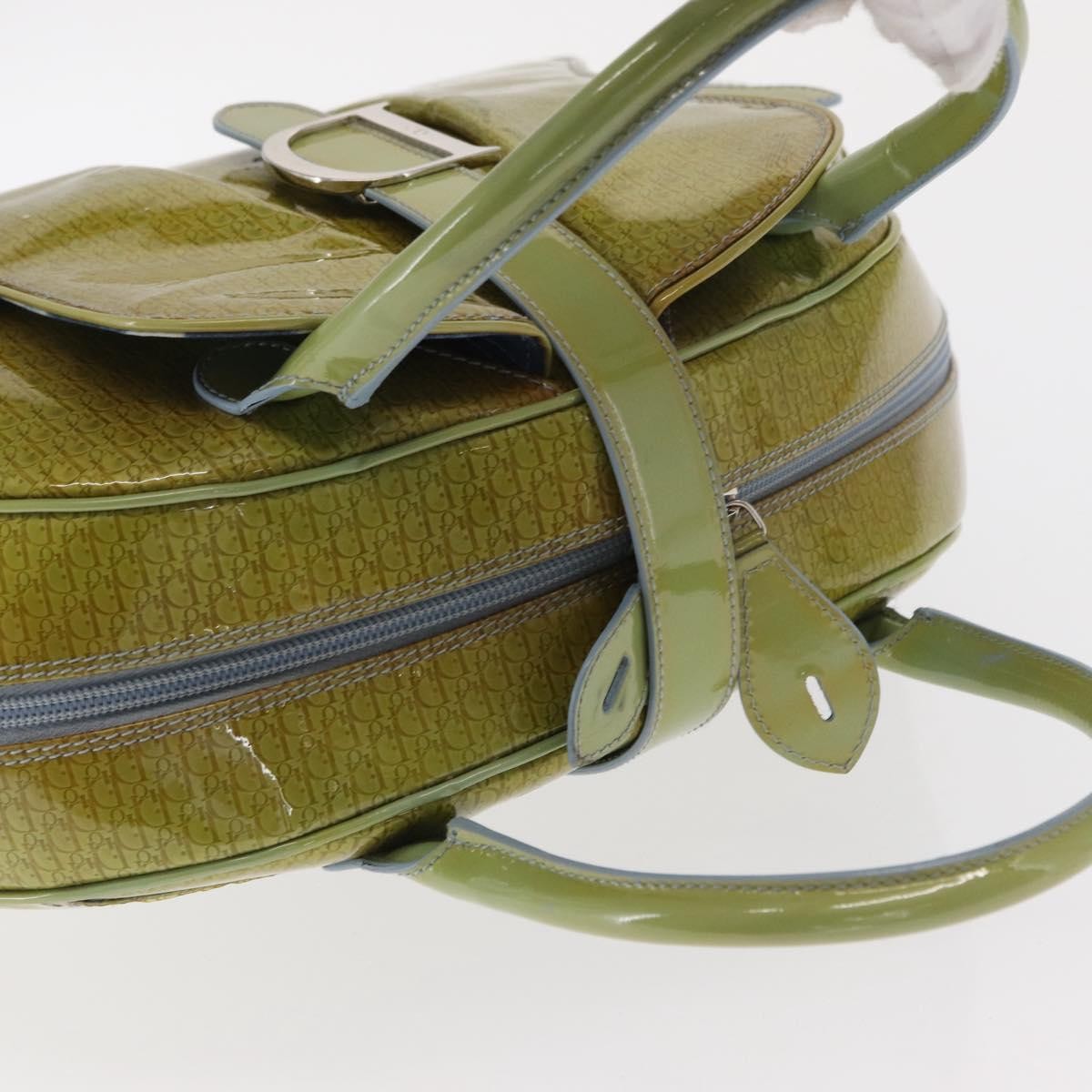 Christian Dior Vintage Saddle Bowler Bag Patent leather, GREEN, PATENT_LEATHER, Handbag