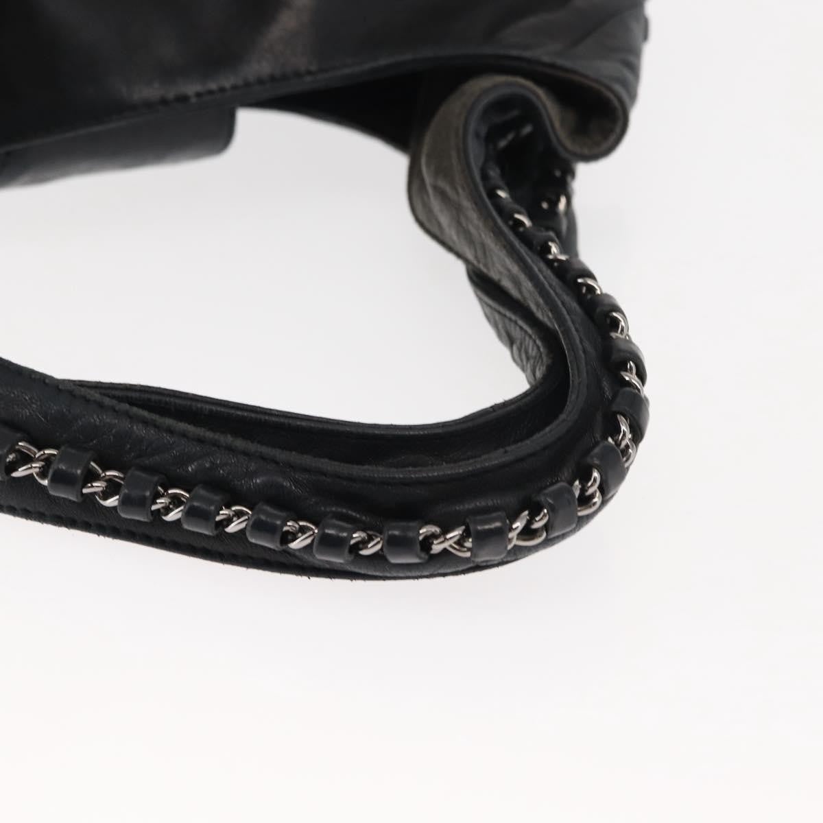 Chanel Vintage Chain Around Shoulder Bag Leather, BLACK, LEATHER, Shoulder bag