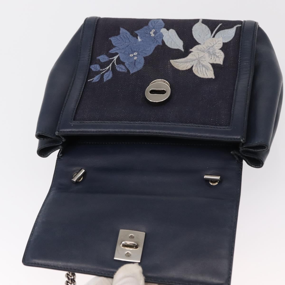 Salvatore Ferragamo Vala Handbag Leather, NAVY, DENIM_JEANS, Handbag