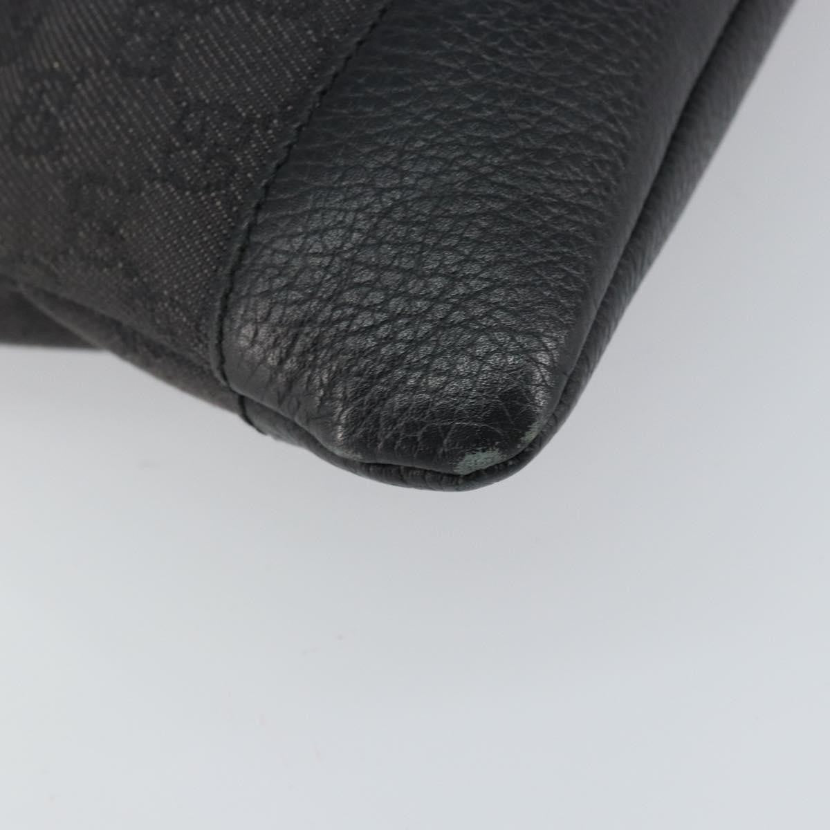 Gucci Zip Messenger Bag GG Denim, BLACK, CANVAS, Shoulder bag