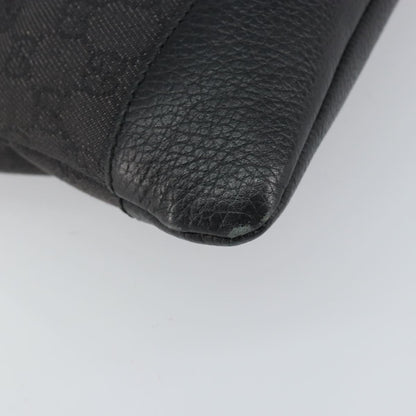 Gucci Zip Messenger Bag GG Denim, BLACK, CANVAS, Shoulder bag
