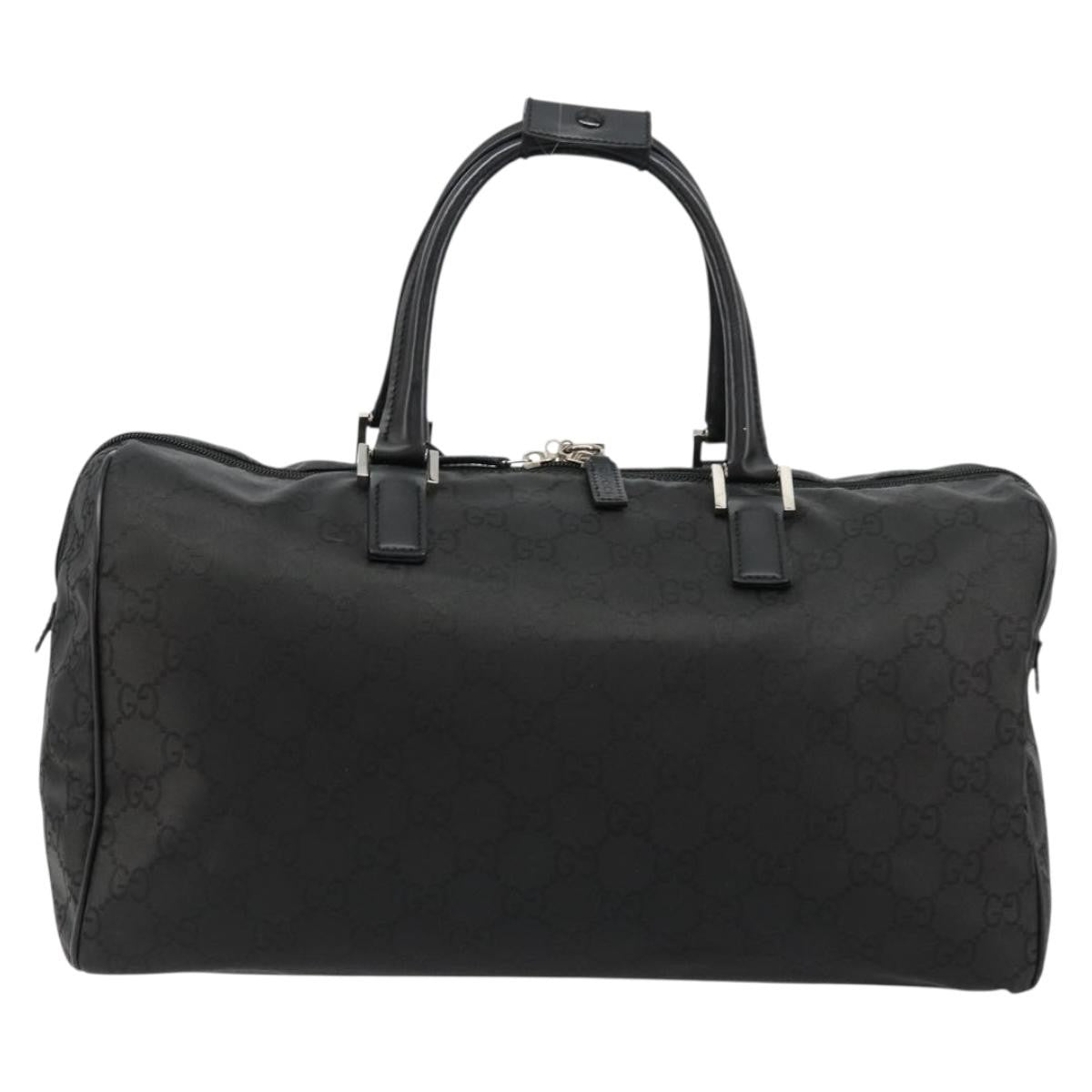 Gucci Duffle Bag Jumbo GG Embossed Leather, Black, PVC, Handbag