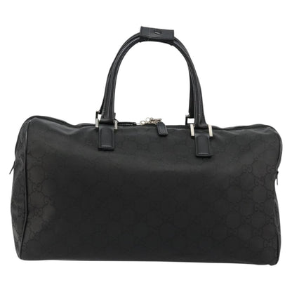 Gucci Duffle Bag Jumbo GG Embossed Leather, Black, PVC, Handbag