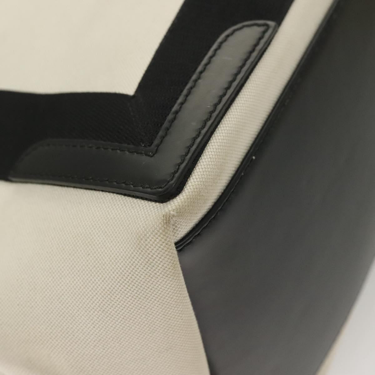 Balenciaga Navy Cabas Canvas with Leather, WHITE, CANVAS, Tote bag