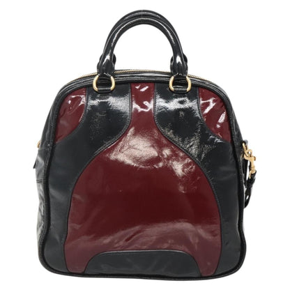 Miu Miu Convertible Satchel Bag Leather, BLACK, PATENT_LEATHER, Handbag