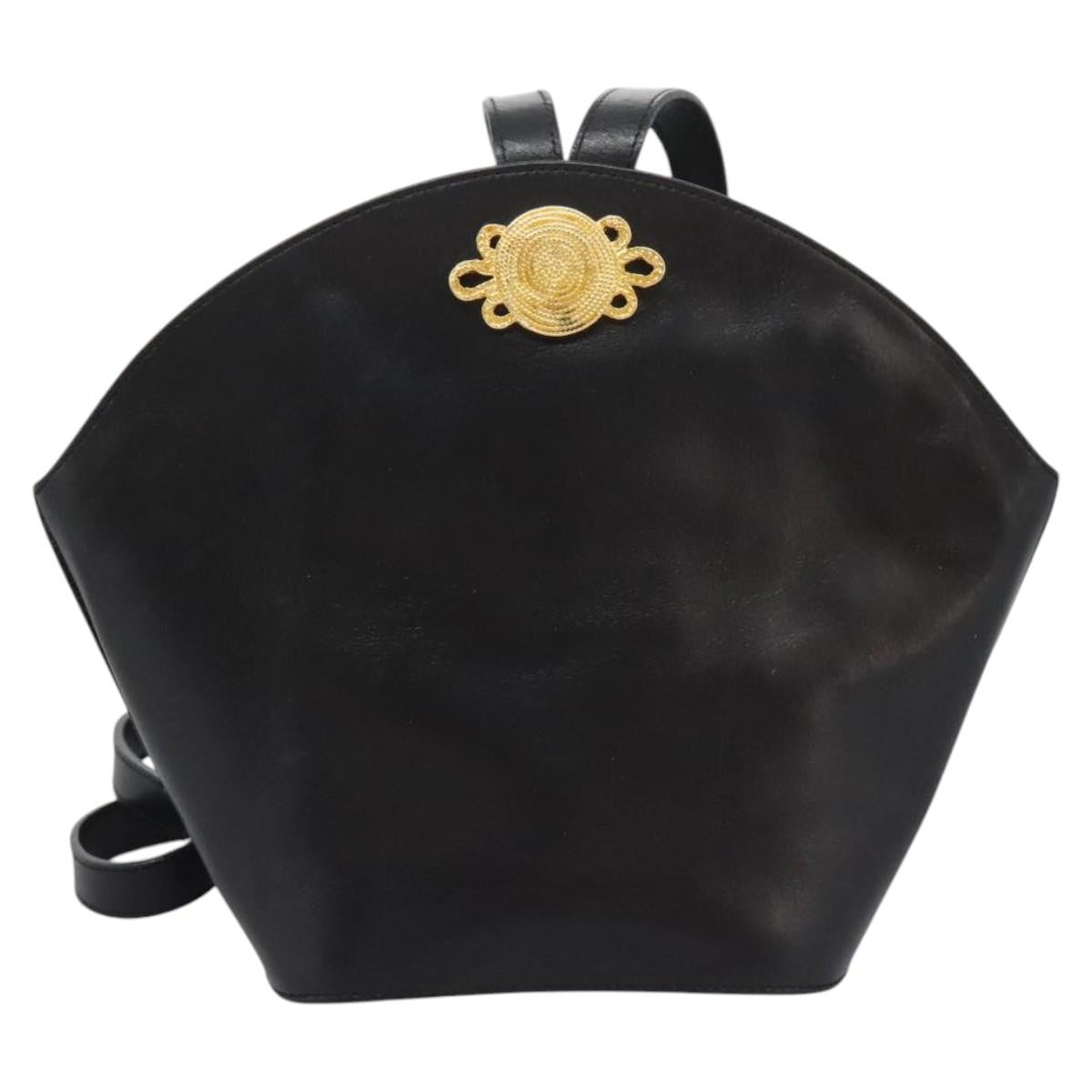 Salvatore Ferragamo Vintage Shoulder Bag Leather, BLACK, LEATHER, Shoulder bag