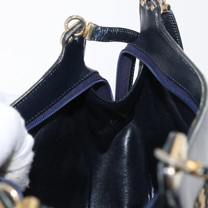 Christian Dior Vintage Trotter Shoulder Bag Canvas, NAVY, CANVAS, Shoulder bag