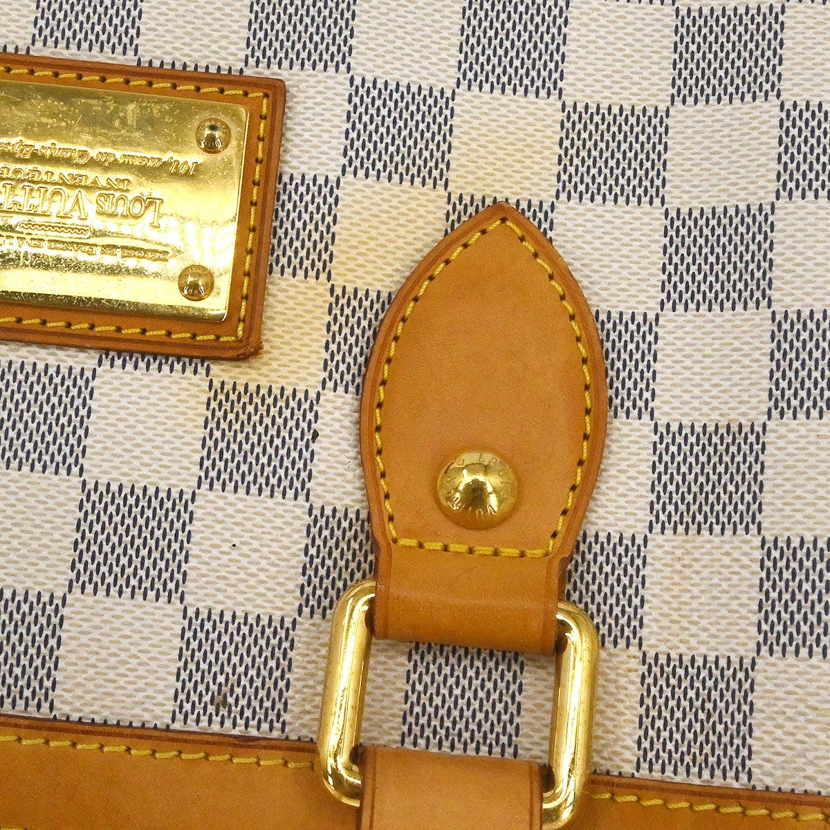 Louis Vuitton Hampstead Handbag Damier, White, Canvas, Tote Bag