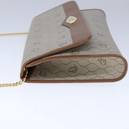 Christian Dior Vintage Honeycomb chain Canvas, BEIGE, CANVAS, Shoulder bag