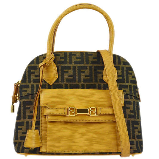 Fendi Convertible Dome Bag Zucca Canvas, BROWN, CANVAS, Bag