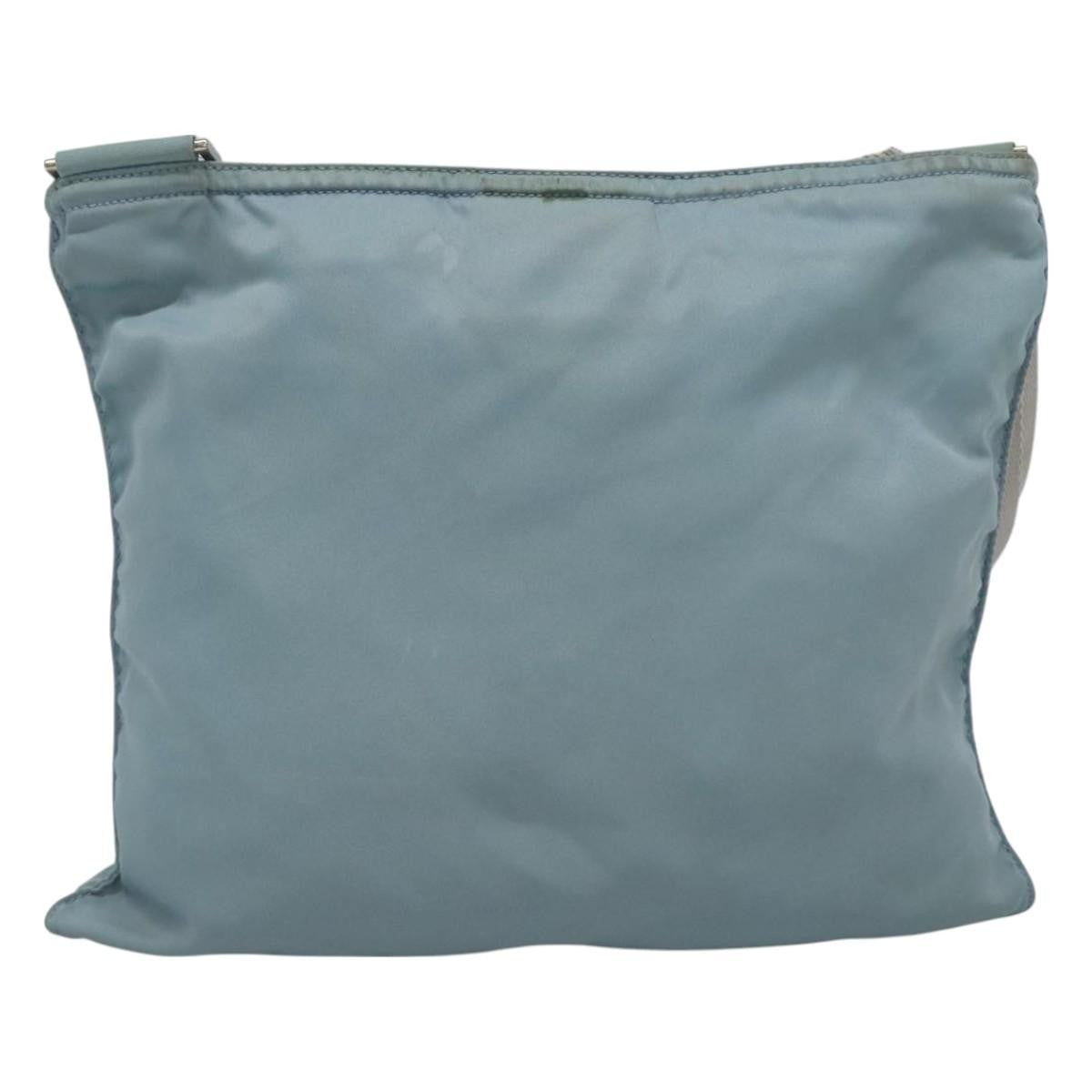 Prada Flat Messenger Bag Tessuto, Blue, Nylon, Shoulder Bag