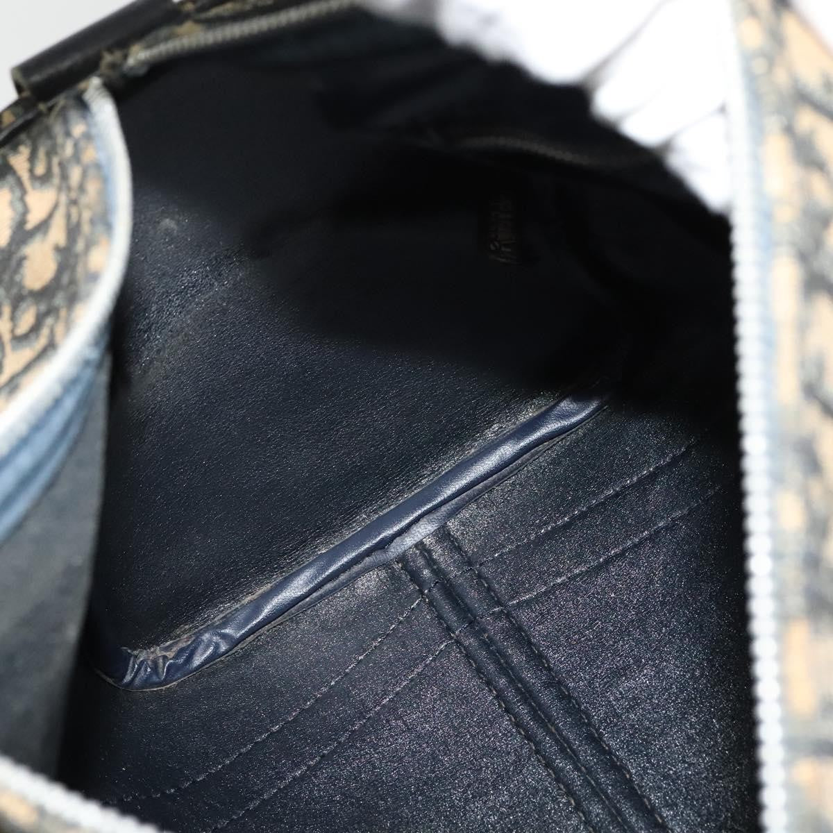 Christian Dior Vintage Trotter Boston Bag Diorissimo Canvas, NAVY, CANVAS, Handbag