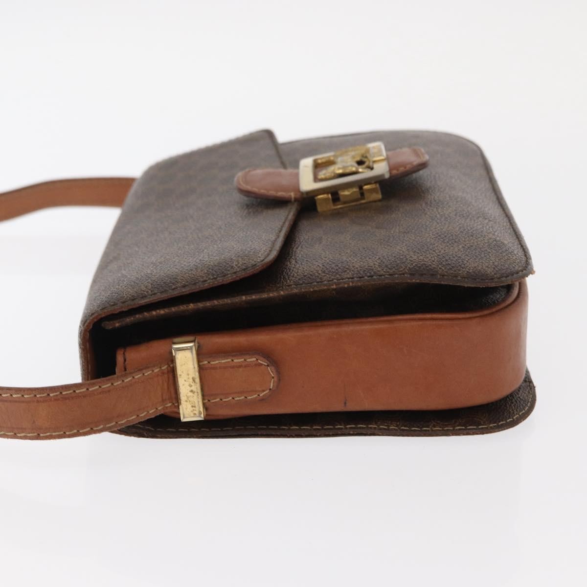 Celine Vintage Horse Carriage Macadam Shoulder Bag Canvas, BROWN, PVC, Shoulder bag